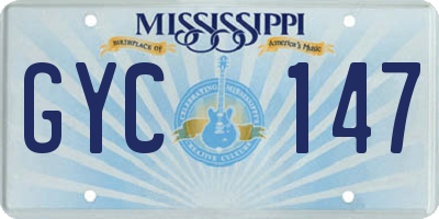 MS license plate GYC147