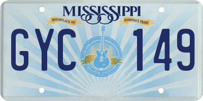 MS license plate GYC149