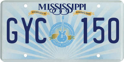 MS license plate GYC150