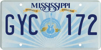 MS license plate GYC172