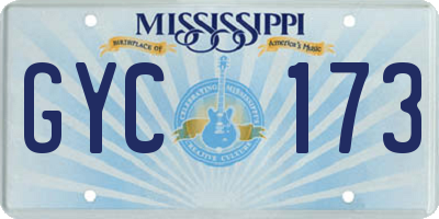 MS license plate GYC173
