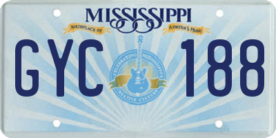 MS license plate GYC188