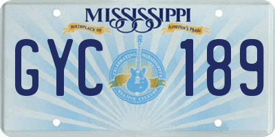 MS license plate GYC189