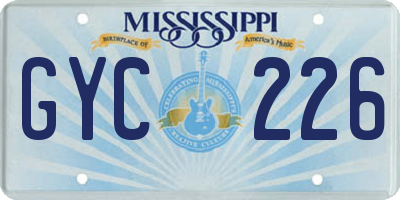 MS license plate GYC226