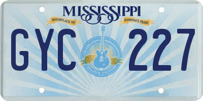 MS license plate GYC227