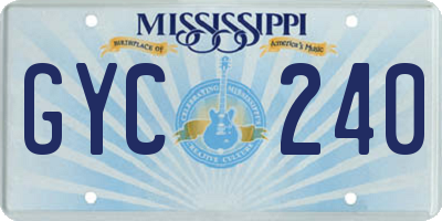 MS license plate GYC240
