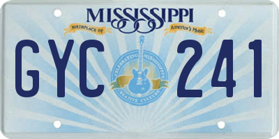 MS license plate GYC241