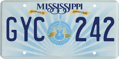 MS license plate GYC242