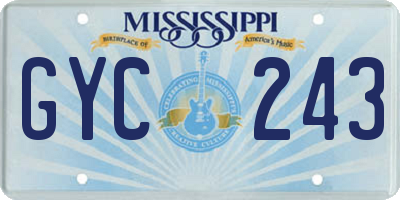 MS license plate GYC243