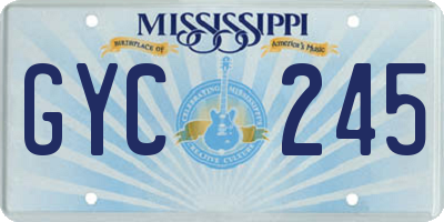 MS license plate GYC245