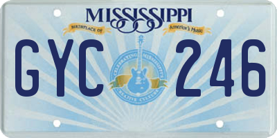 MS license plate GYC246