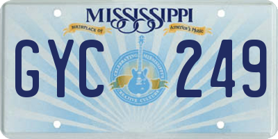 MS license plate GYC249