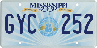 MS license plate GYC252
