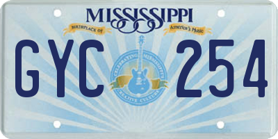 MS license plate GYC254