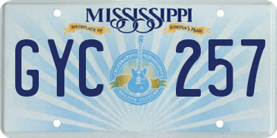 MS license plate GYC257