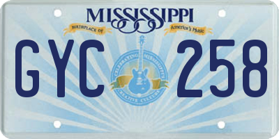 MS license plate GYC258