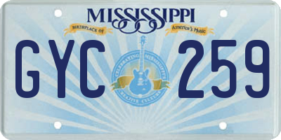 MS license plate GYC259