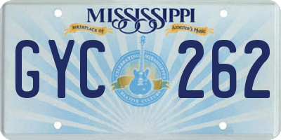 MS license plate GYC262