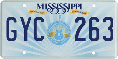 MS license plate GYC263