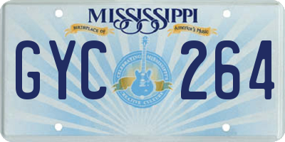 MS license plate GYC264