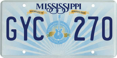 MS license plate GYC270