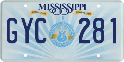 MS license plate GYC281