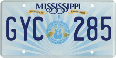 MS license plate GYC285