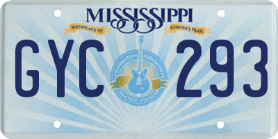 MS license plate GYC293