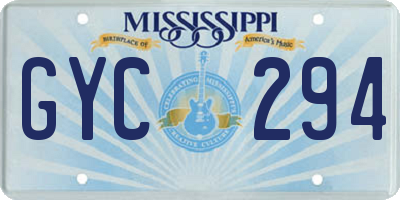 MS license plate GYC294