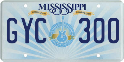 MS license plate GYC300