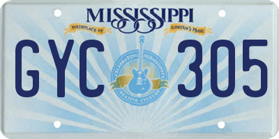 MS license plate GYC305