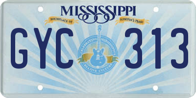 MS license plate GYC313