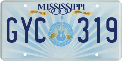 MS license plate GYC319