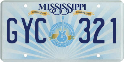 MS license plate GYC321