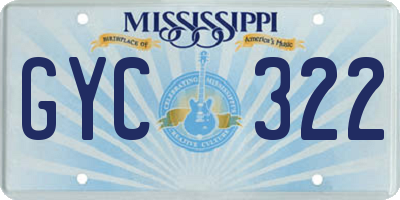 MS license plate GYC322