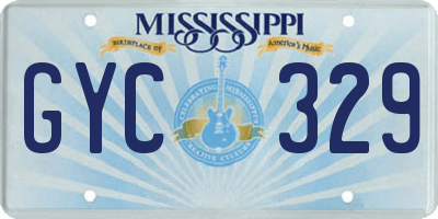 MS license plate GYC329