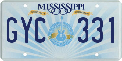 MS license plate GYC331