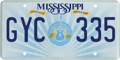 MS license plate GYC335