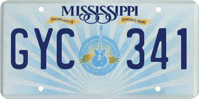MS license plate GYC341