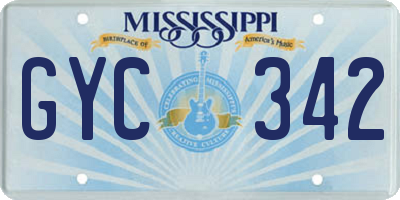 MS license plate GYC342