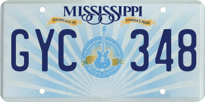 MS license plate GYC348