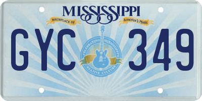 MS license plate GYC349