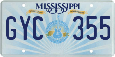 MS license plate GYC355