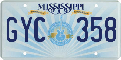 MS license plate GYC358