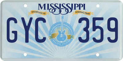 MS license plate GYC359