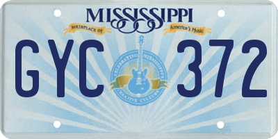 MS license plate GYC372