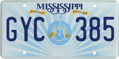 MS license plate GYC385