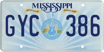 MS license plate GYC386