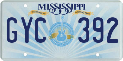 MS license plate GYC392