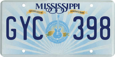 MS license plate GYC398